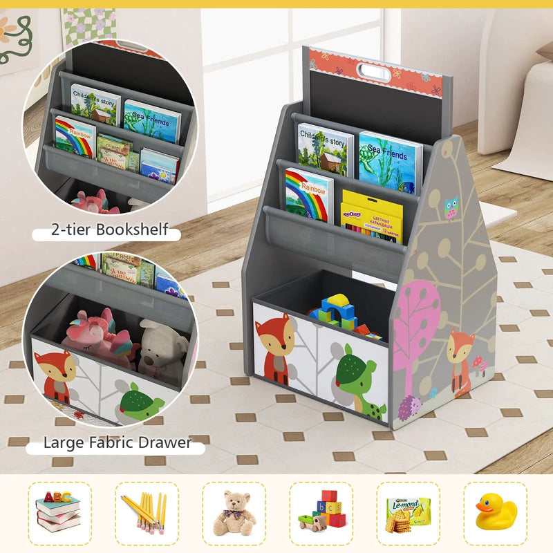 3 in 1 Kids Easel and Play Station Convertible with Chair and Storage Bins by DirectDeals