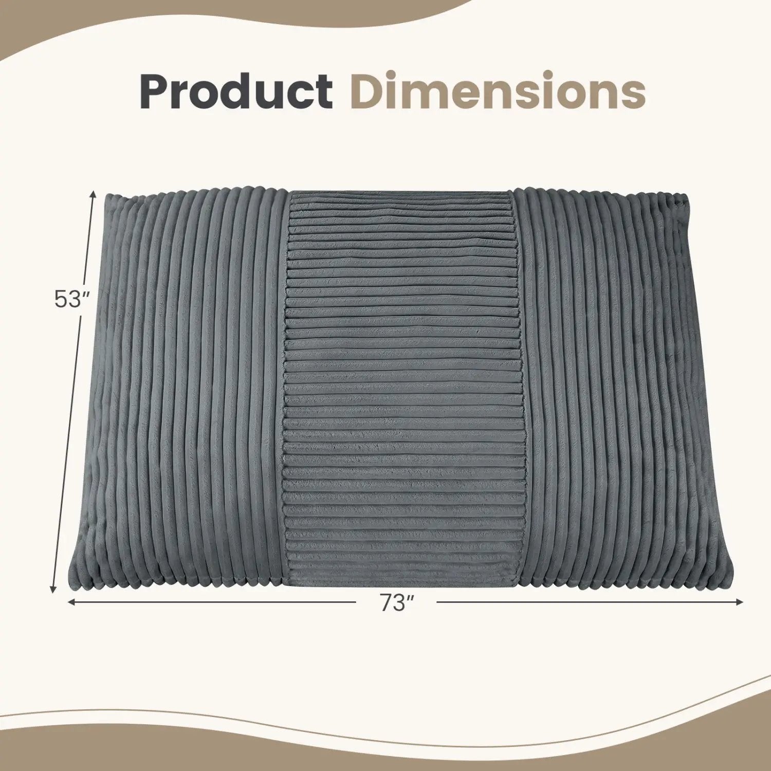 3-in-1 Convertible Bean Bag Chair with Corduroy Fabric by DirectDeals