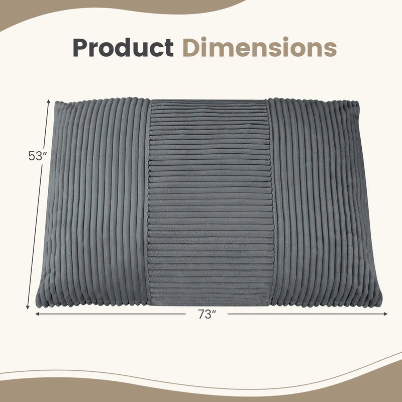 3-in-1 Convertible Bean Bag Chair with Corduroy Fabric by DirectDeals