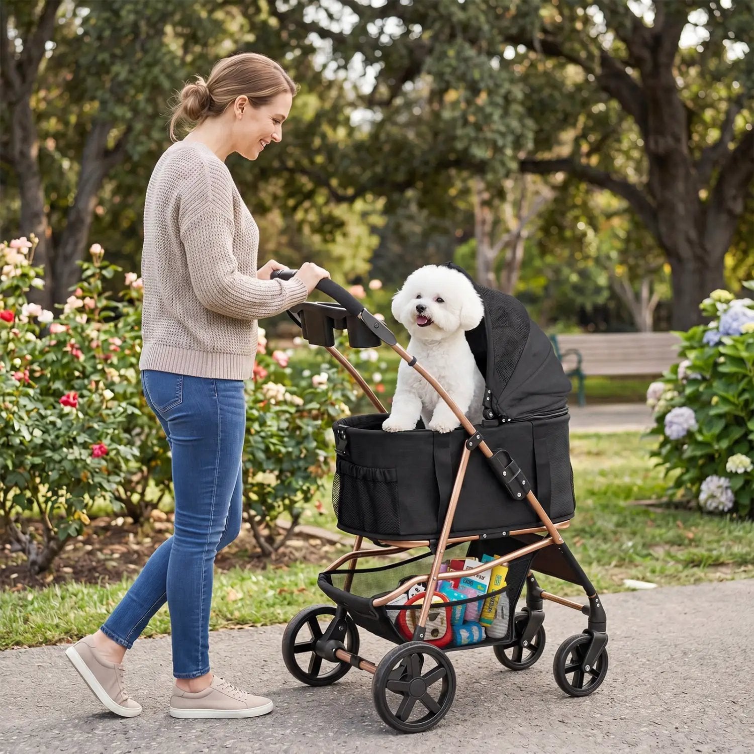 3-in-1 Foldable Pet Stroller for Small to Medium Dogs by DirectDeals