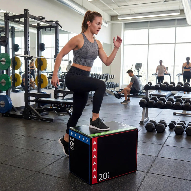 3-in-1 Plyometric Box 16 x 20 x 24 Inches Soft Plyo Jump Box by DirectDeals
