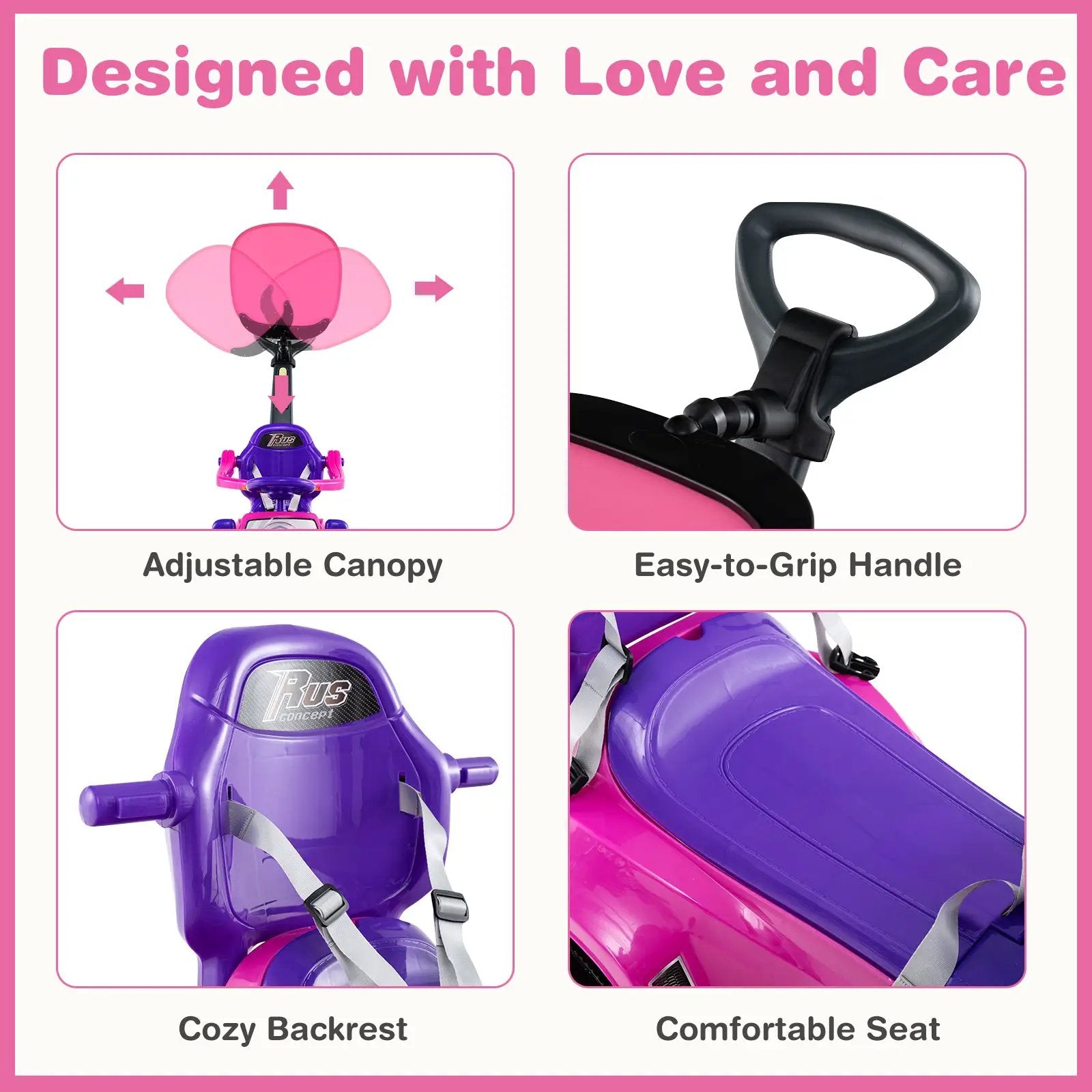 3 in 1 Push Car for Toddler Stroller Sliding Walking Car for Boys and Girls by DirectDeals