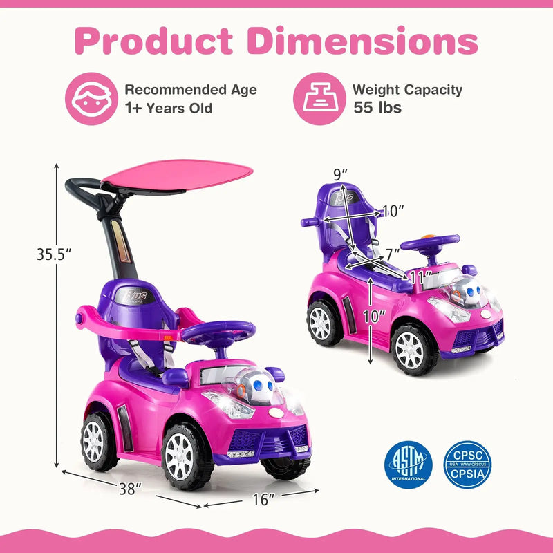 3 in 1 Push Car for Toddler Stroller Sliding Walking Car for Boys and Girls by DirectDeals