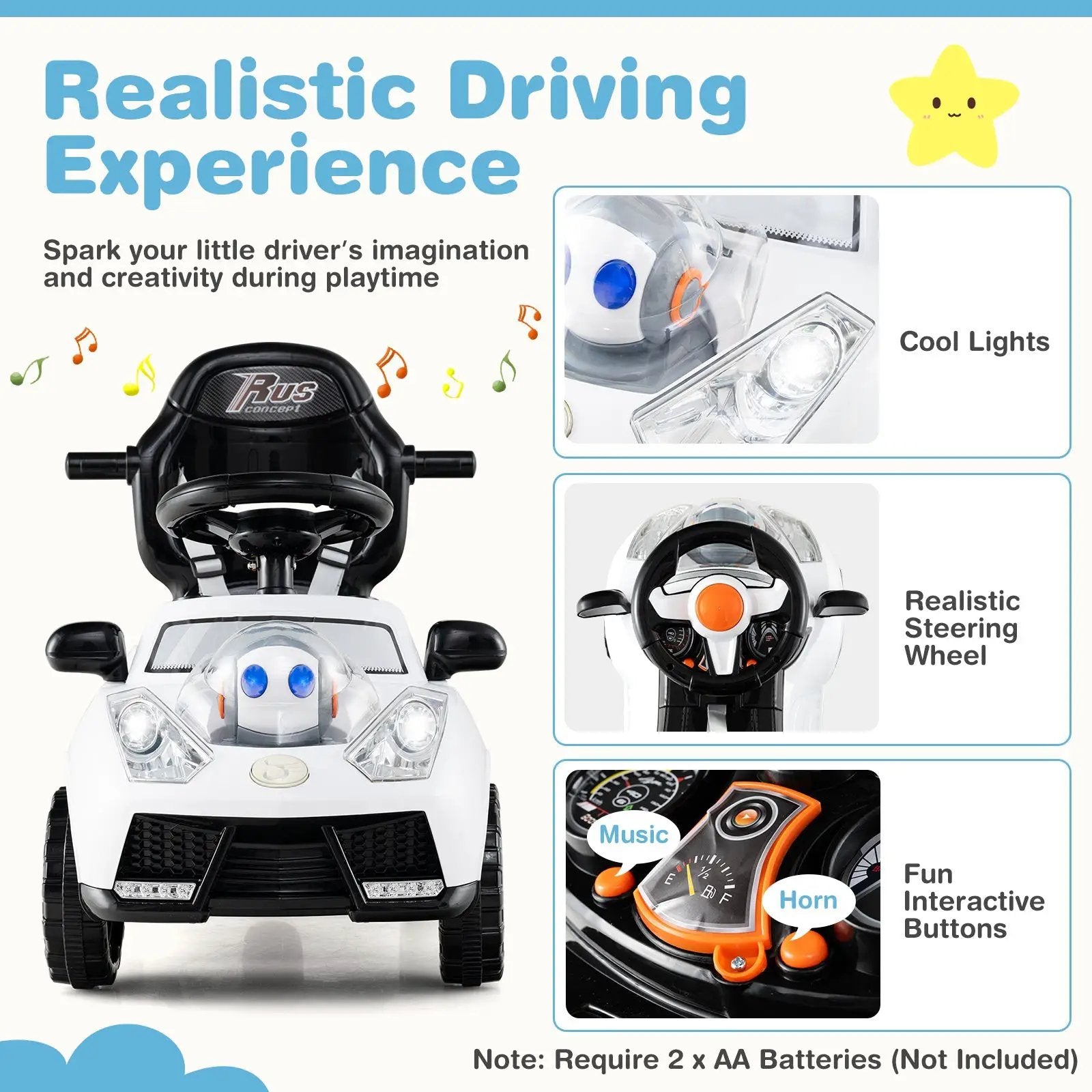 3 in 1 Push Car for Toddler Stroller Sliding Walking Car for Boys and Girls by DirectDeals