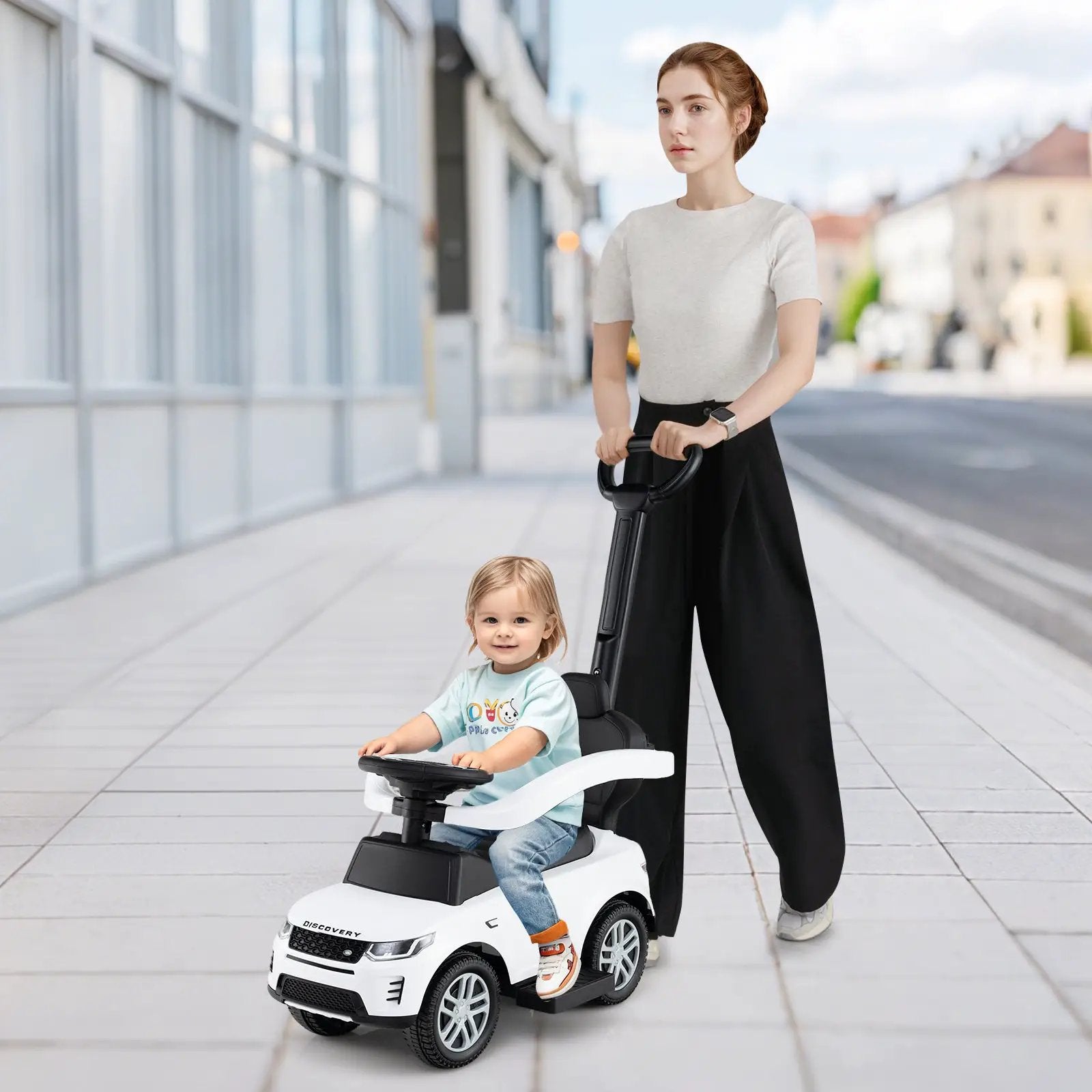 3 in 1 Push Car with Removable Handle and Guardrail for Kids 18-36 Months Old by DirectDeals
