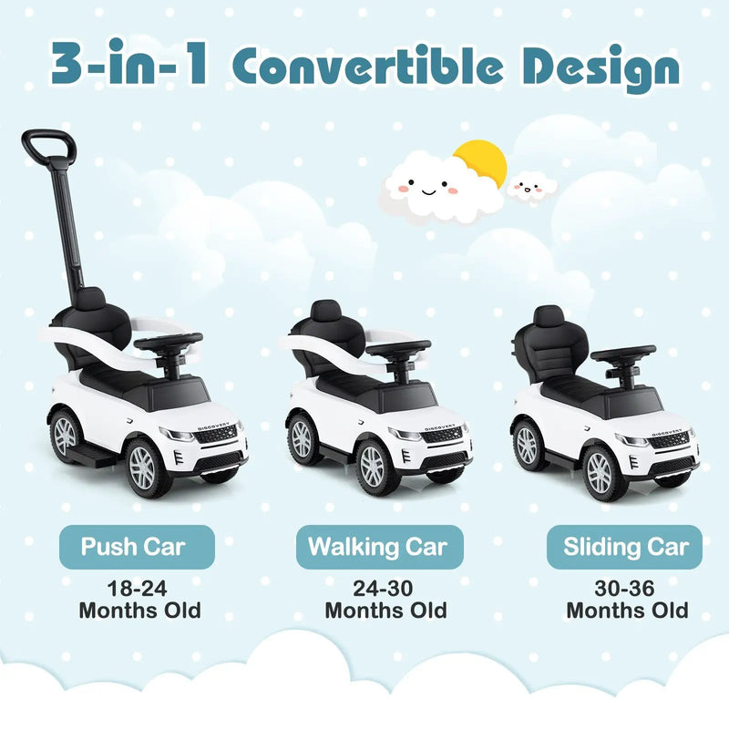3 in 1 Push Car with Removable Handle and Guardrail for Kids 18-36 Months Old by DirectDeals