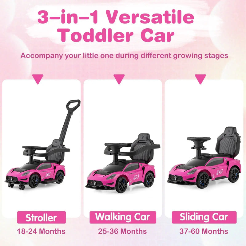 3-in-1 Ride on Push Car Maserati Licensed Sliding Car with Music by DirectDeals