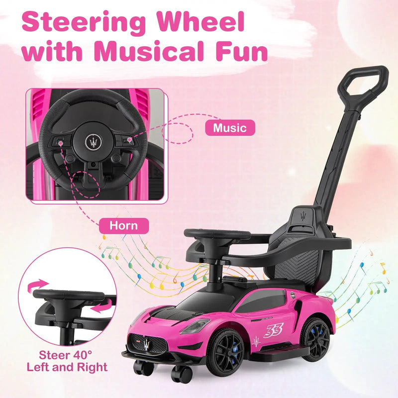 3-in-1 Ride on Push Car Maserati Licensed Sliding Car with Music by DirectDeals