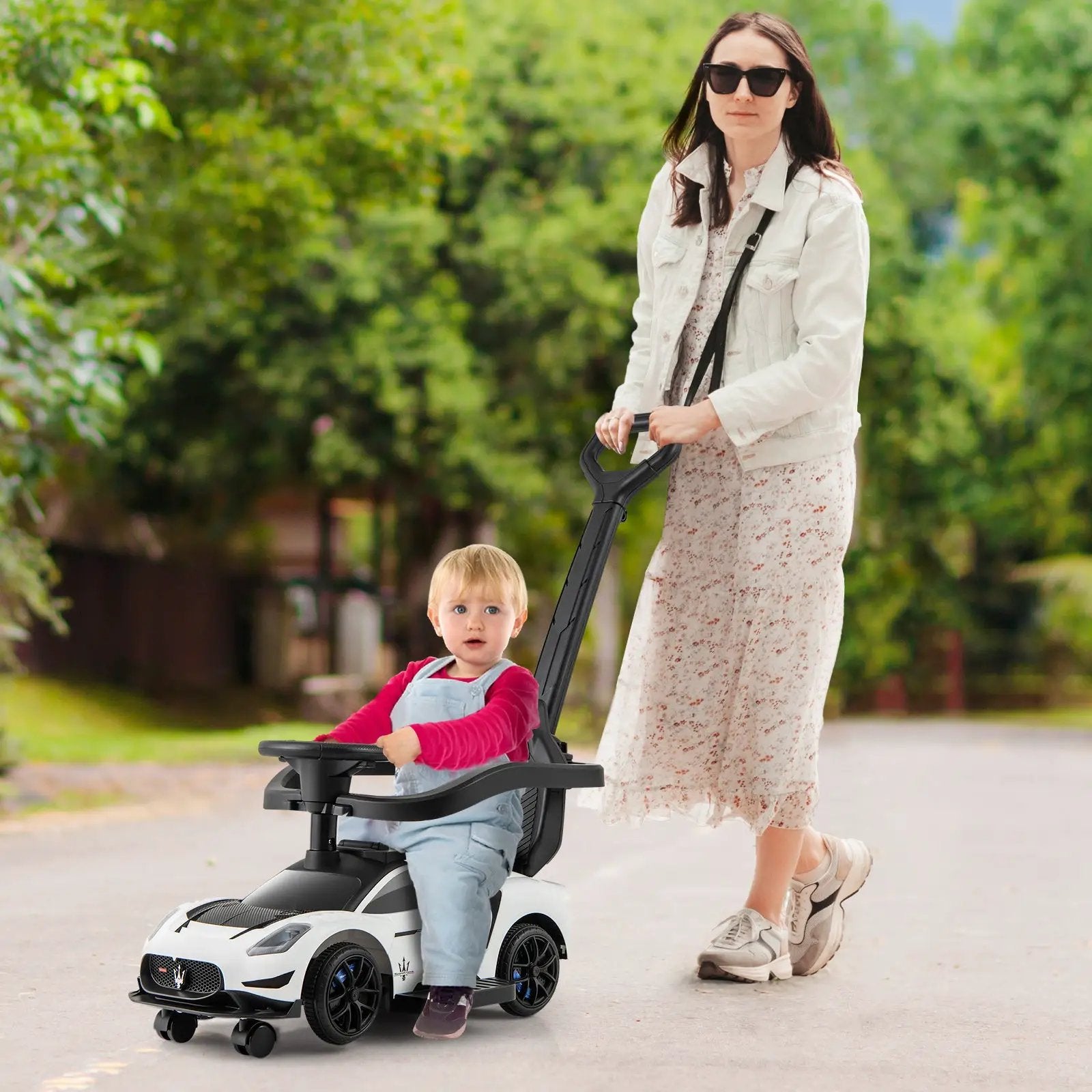 3-in-1 Ride on Push Car Maserati Licensed Sliding Car with Music by DirectDeals