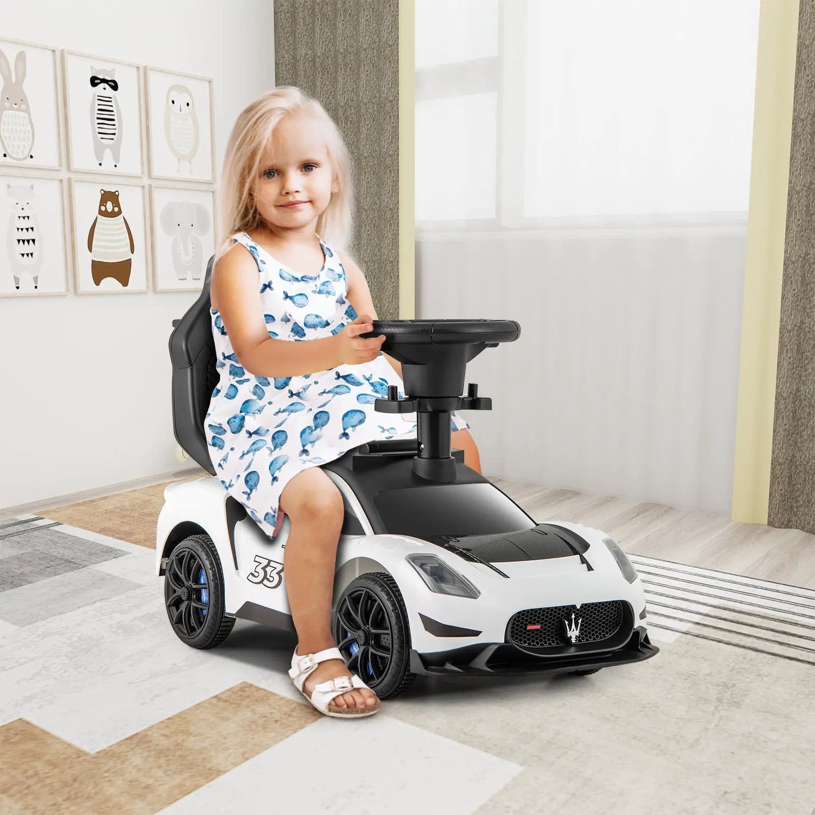 3-in-1 Ride on Push Car Maserati Licensed Sliding Car with Music by DirectDeals