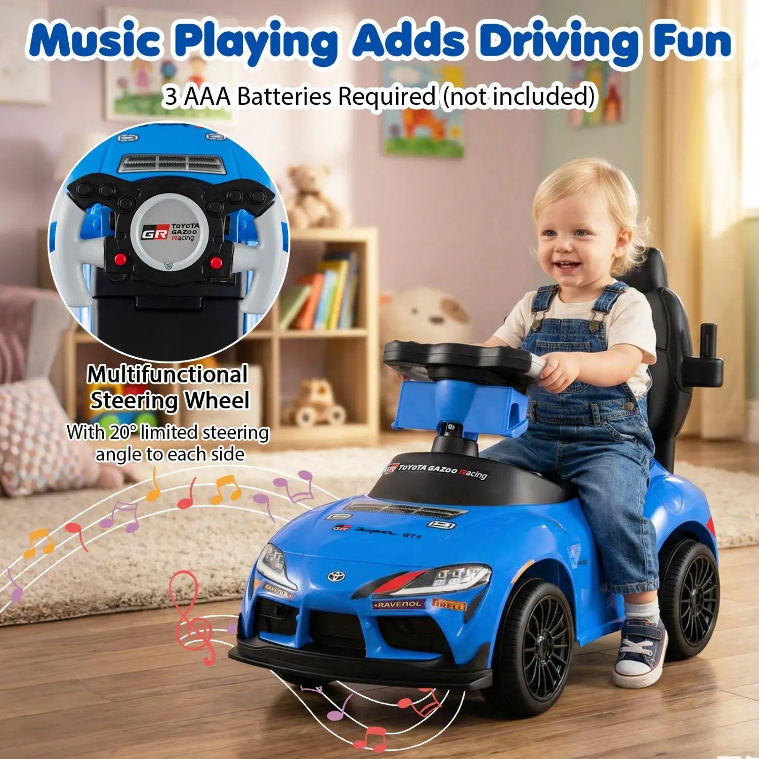 3-in-1 Toyota Licensed Foot-to-Floor Stroller Sliding Walking Toy by DirectDeals