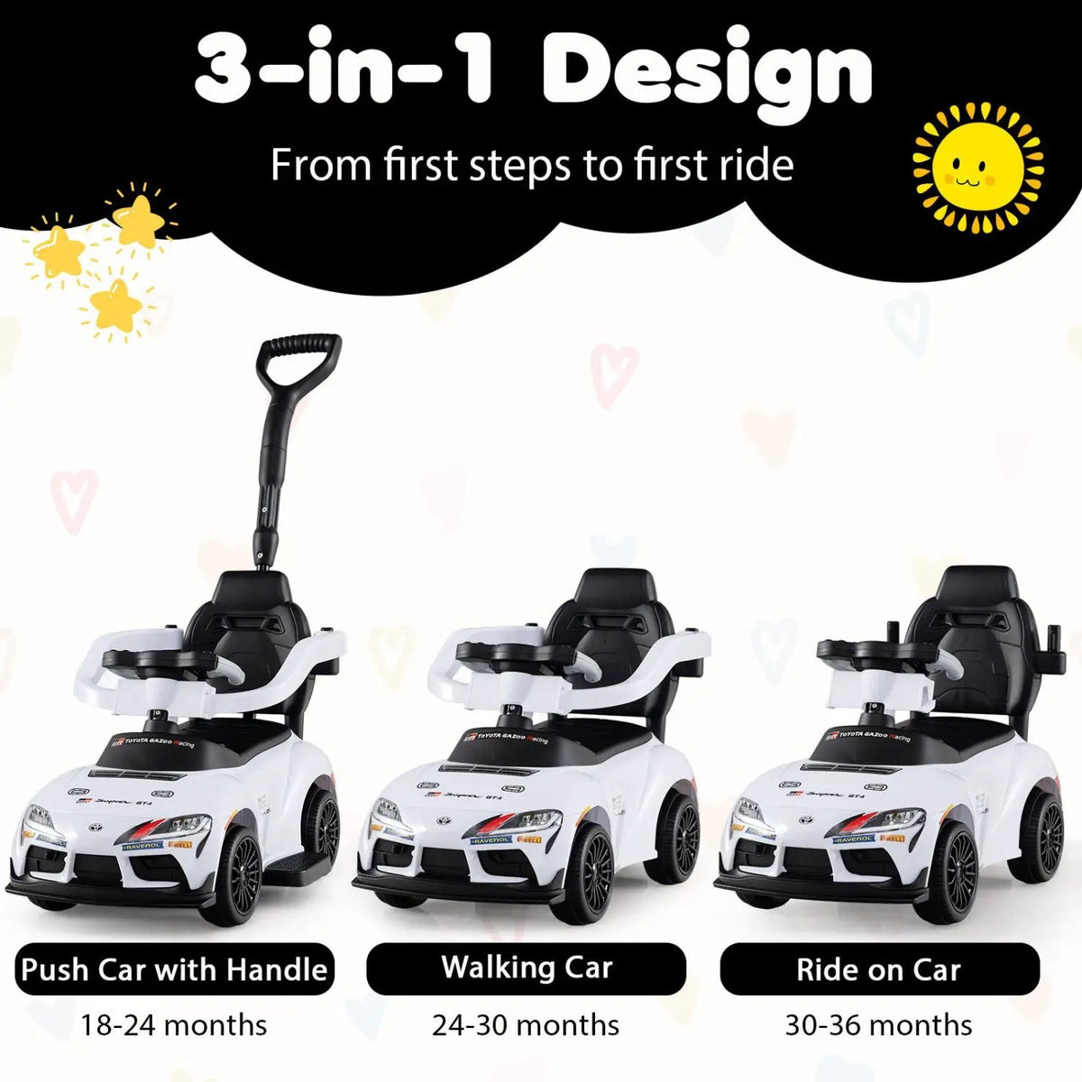3-in-1 Toyota Licensed Foot-to-Floor Stroller Sliding Walking Toy, photo 15 of 32