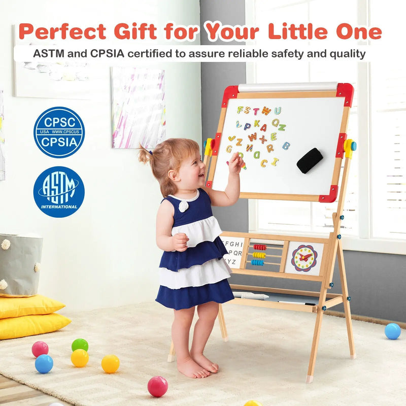 3-in-1 Wooden Art Easel for Kids with Drawing Paper Roll by DirectDeals