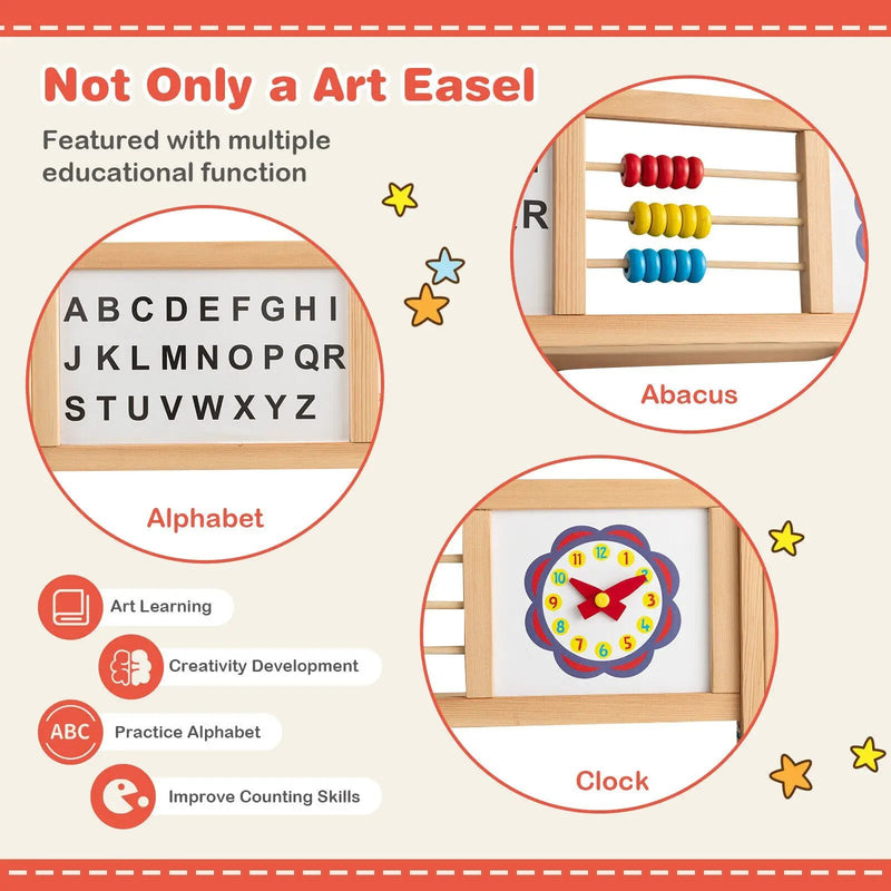 3-in-1 Wooden Art Easel for Kids with Drawing Paper Roll by DirectDeals