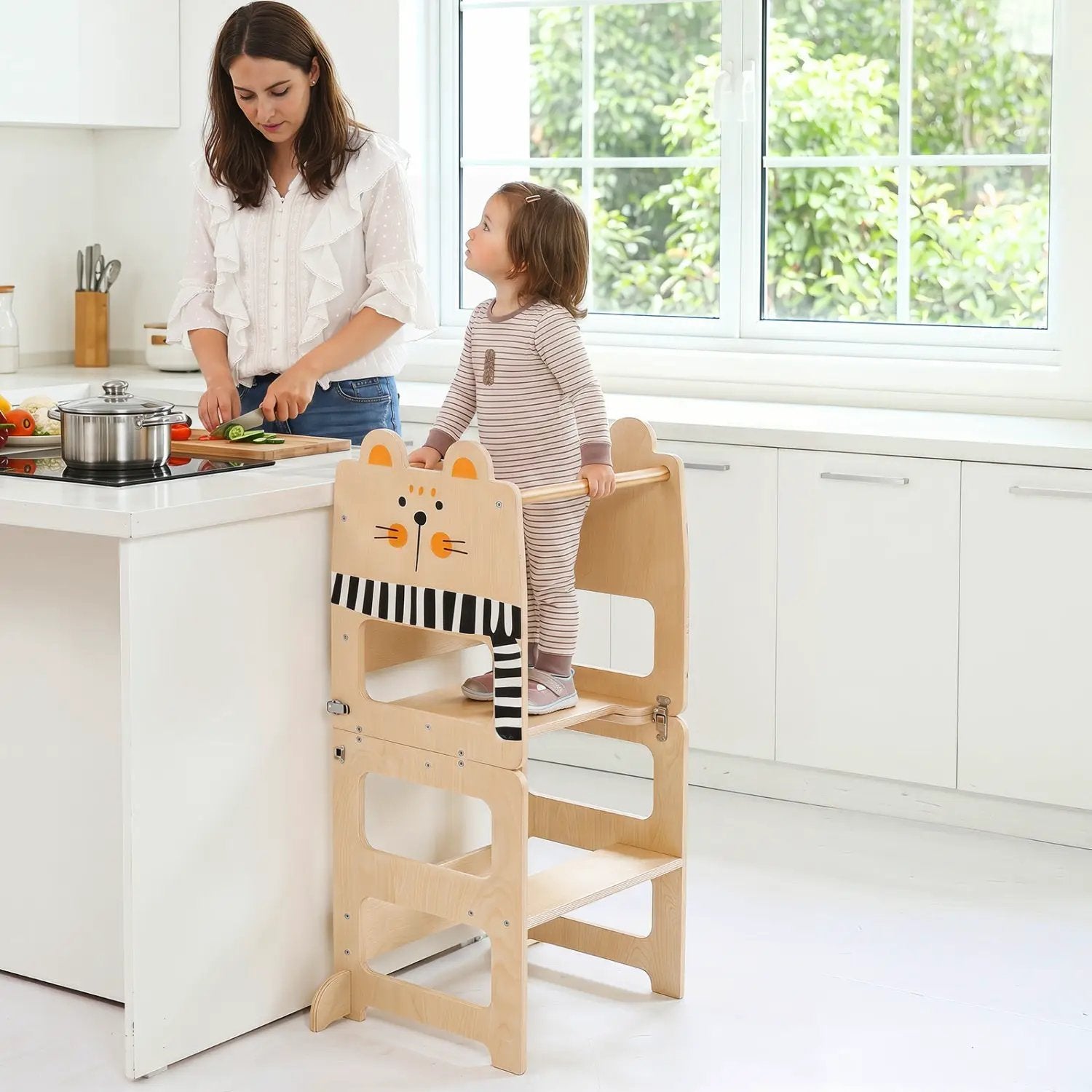 3-in-1 Wooden Kids Step Stool with Chalkboard by DirectDeals