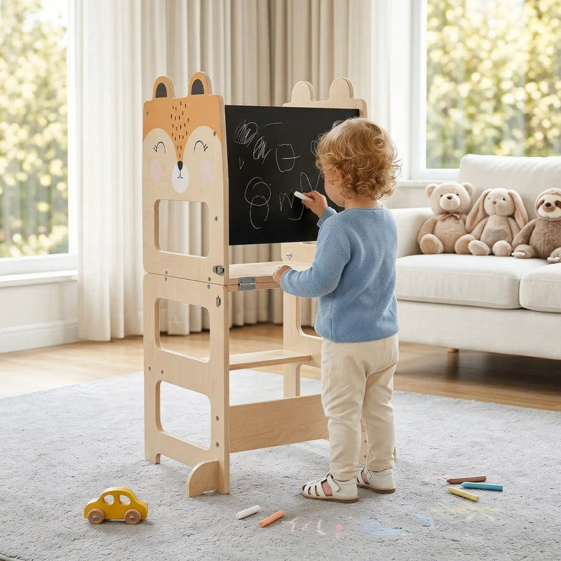 3-in-1 Wooden Kids Step Stool with Chalkboard by DirectDeals