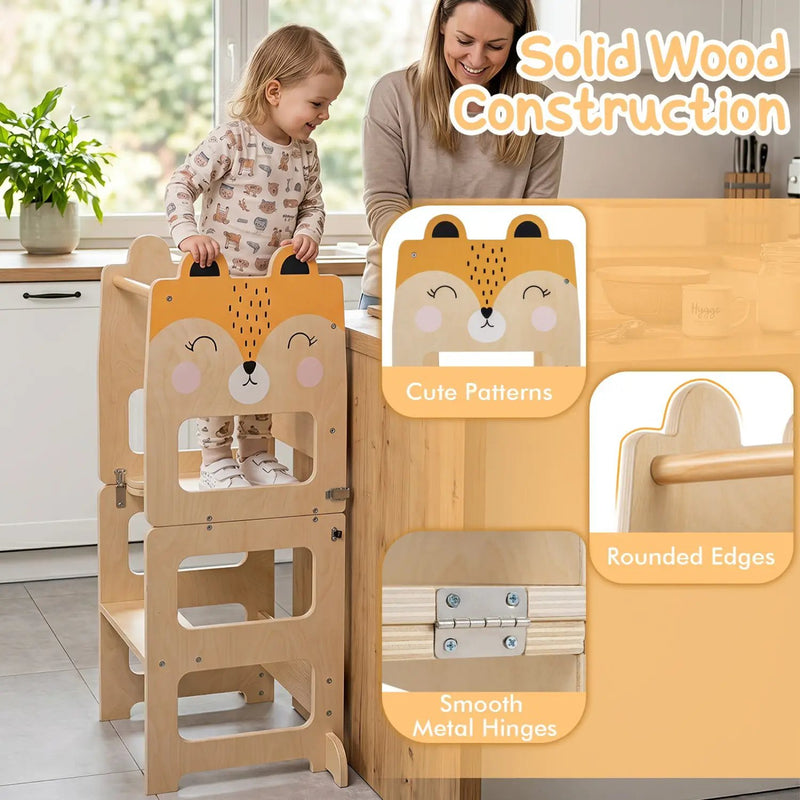 3-in-1 Wooden Kids Step Stool with Chalkboard by DirectDeals