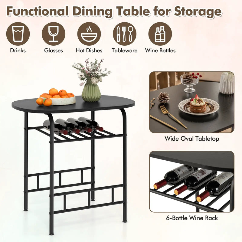 3 pcs Home Kitchen Bistro Pub Dining Table 2 Chairs Set by DirectDeals