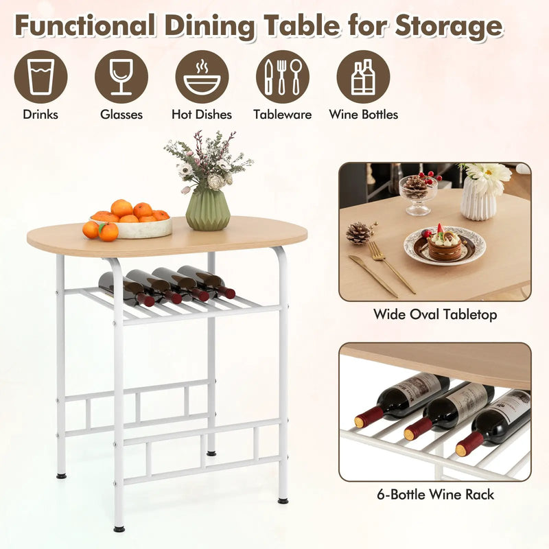 3 pcs Home Kitchen Bistro Pub Dining Table 2 Chairs Set by DirectDeals