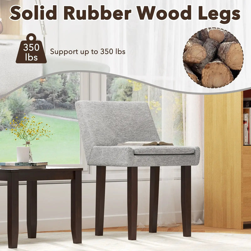3-Piece Accent Table and Chair Set for Kitchen and Living Room-Brown & Gray by DirectDeals