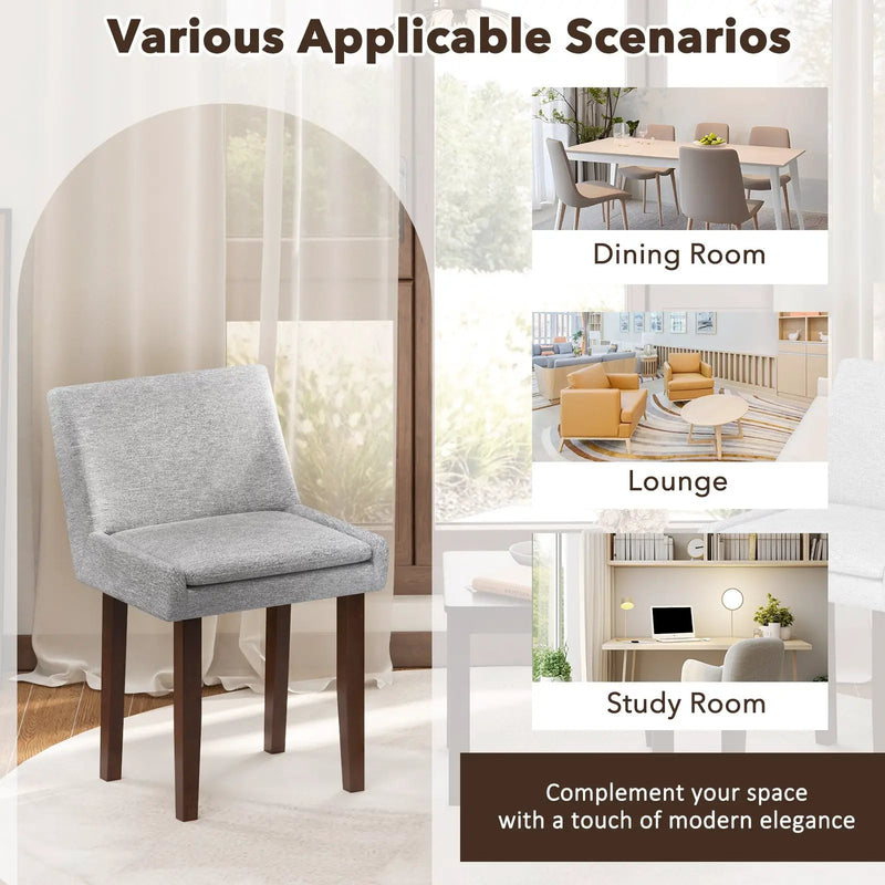 3-Piece Accent Table and Chair Set for Kitchen and Living Room-Brown & Gray by DirectDeals
