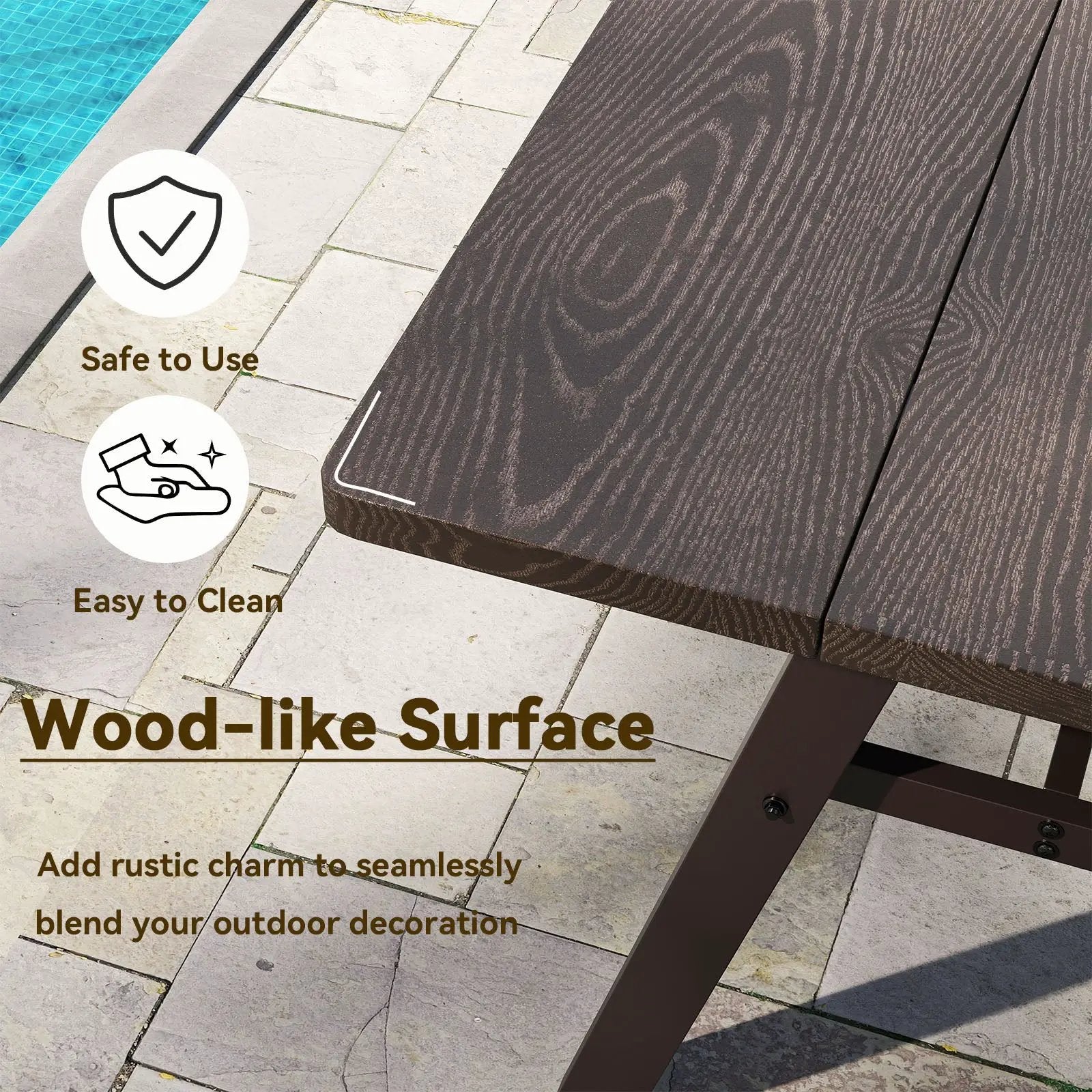 3 Pieces Outdoor Picnic Table and Benches Set for 6 People by DirectDeals