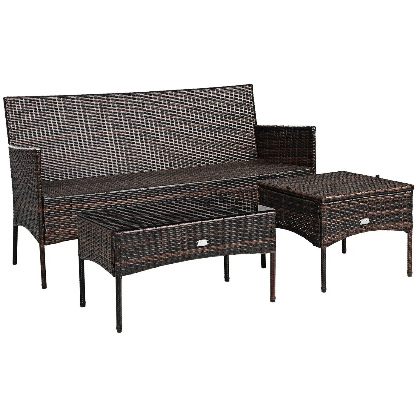 3 Pieces Patio Furniture Sectional Set with 5 Cozy by DirectDeals