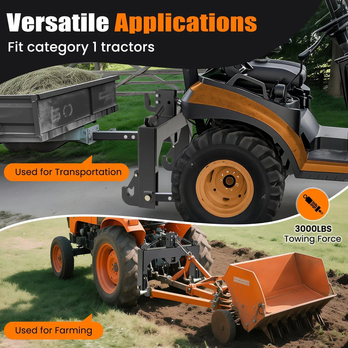 3-Point Quick Hitch with 5 Level Adjustable Bolt for Farming, photo 8 of 9