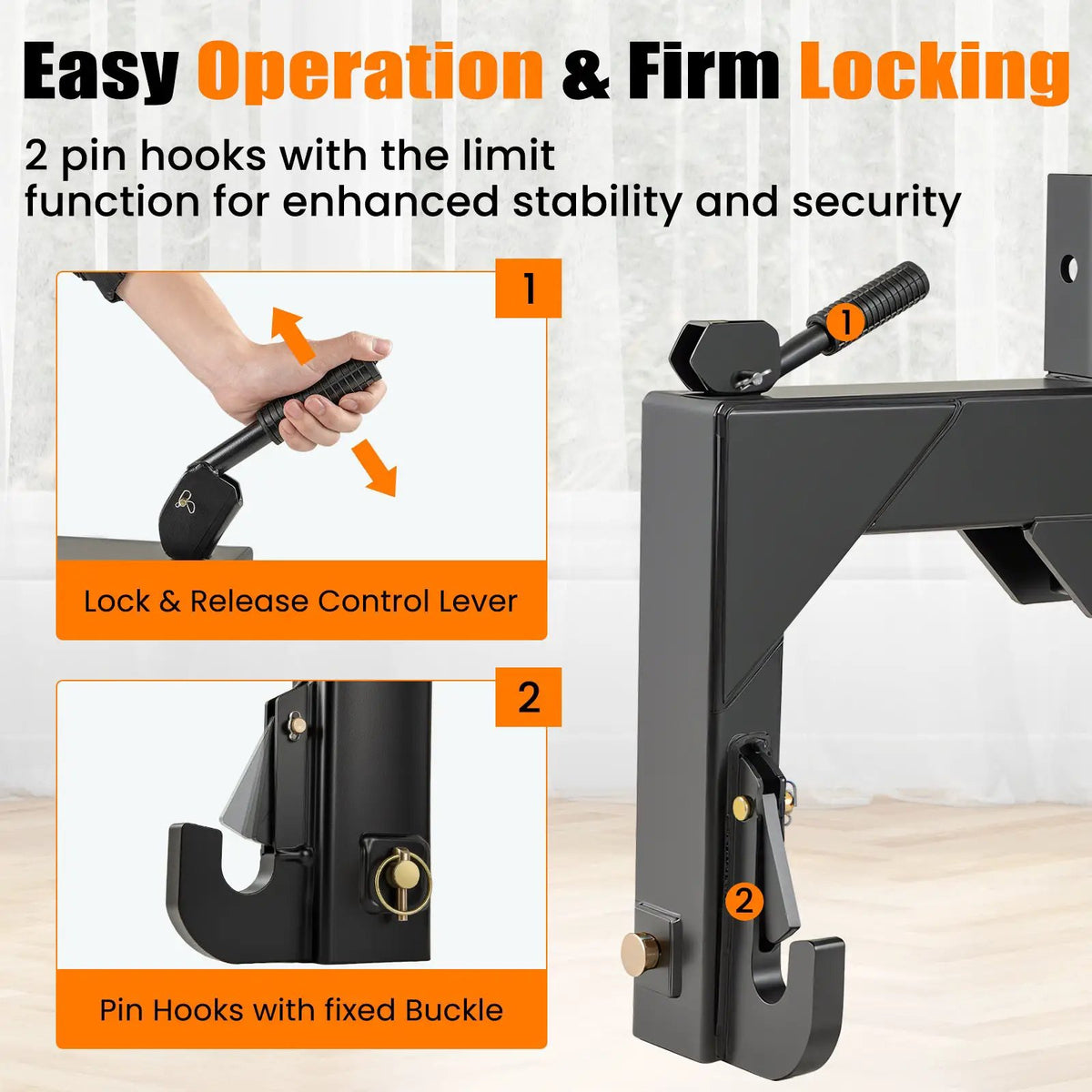 3-Point Quick Hitch with 5 Level Adjustable Bolt for Farming, photo 6 of 9