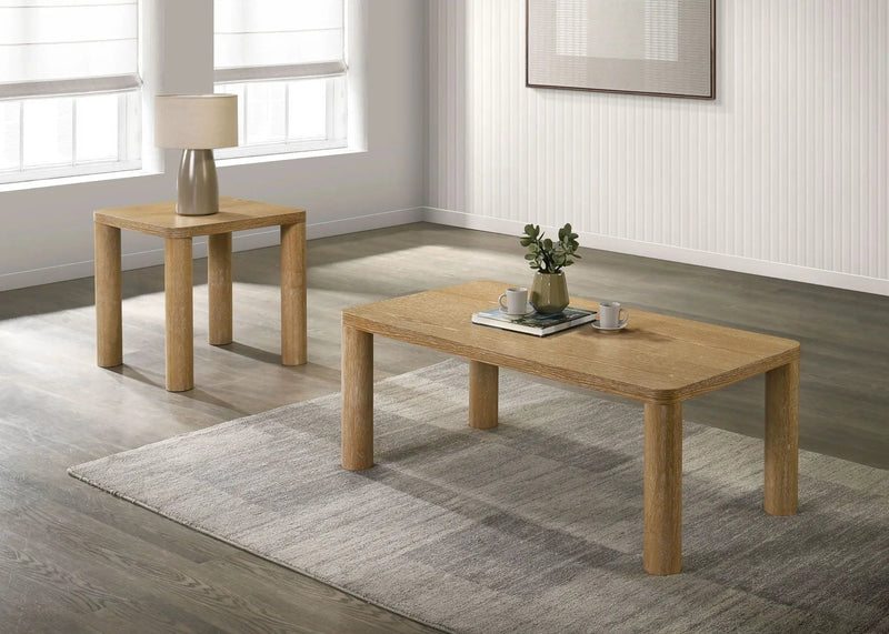Castlewood Engineered Wood Accent Side End Table Light Oak by Unique Piece Furniture