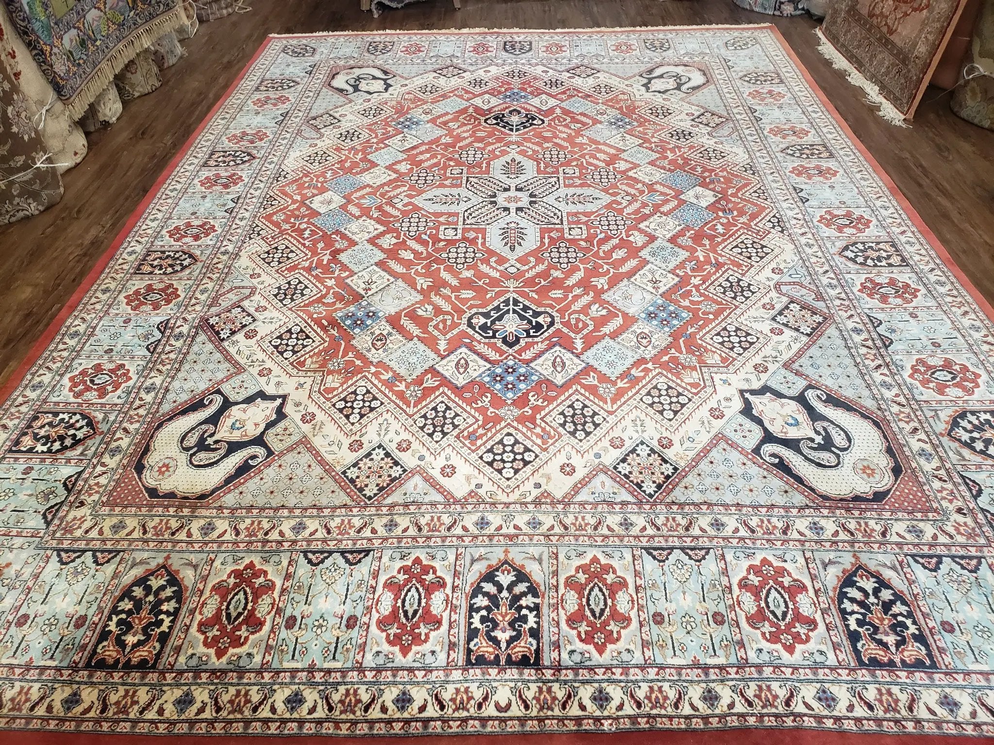 8 x11 Top Quality Veg Dye Turkish Carpet Decorative Handmade Geometric Area Rug by Jewel Rugs