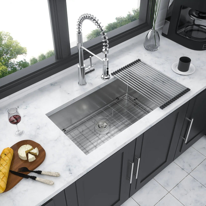 Undermount Steel Kitchen Sink, Deep Single Bowl Basin by HouseOfZazla