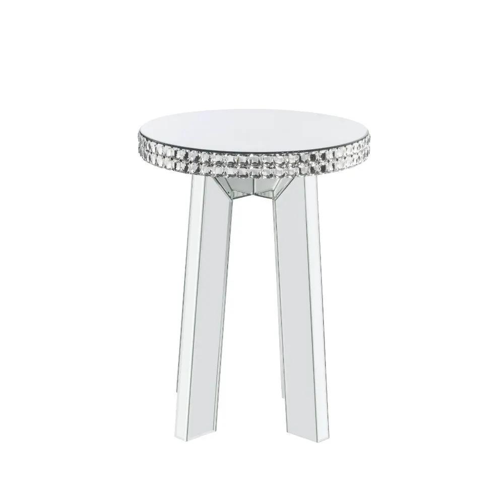 Lotus - End Table - Mirrored & Faux Ice Cube Crystals by Unique Piece Furniture