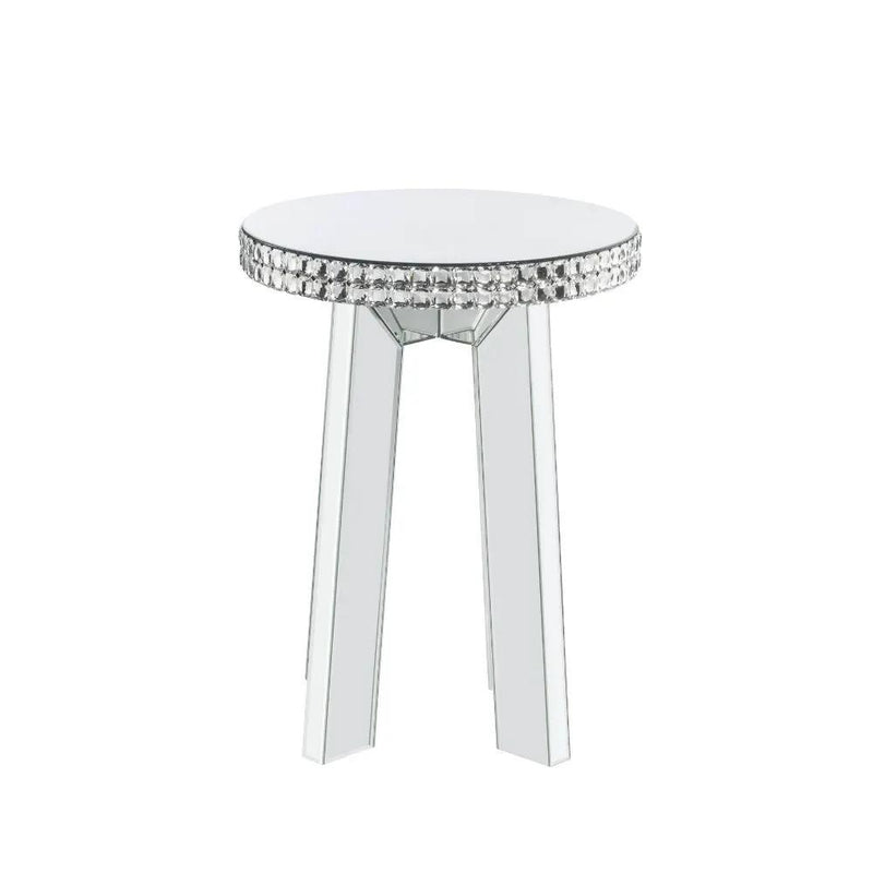 Lotus - End Table - Mirrored & Faux Ice Cube Crystals by Unique Piece Furniture