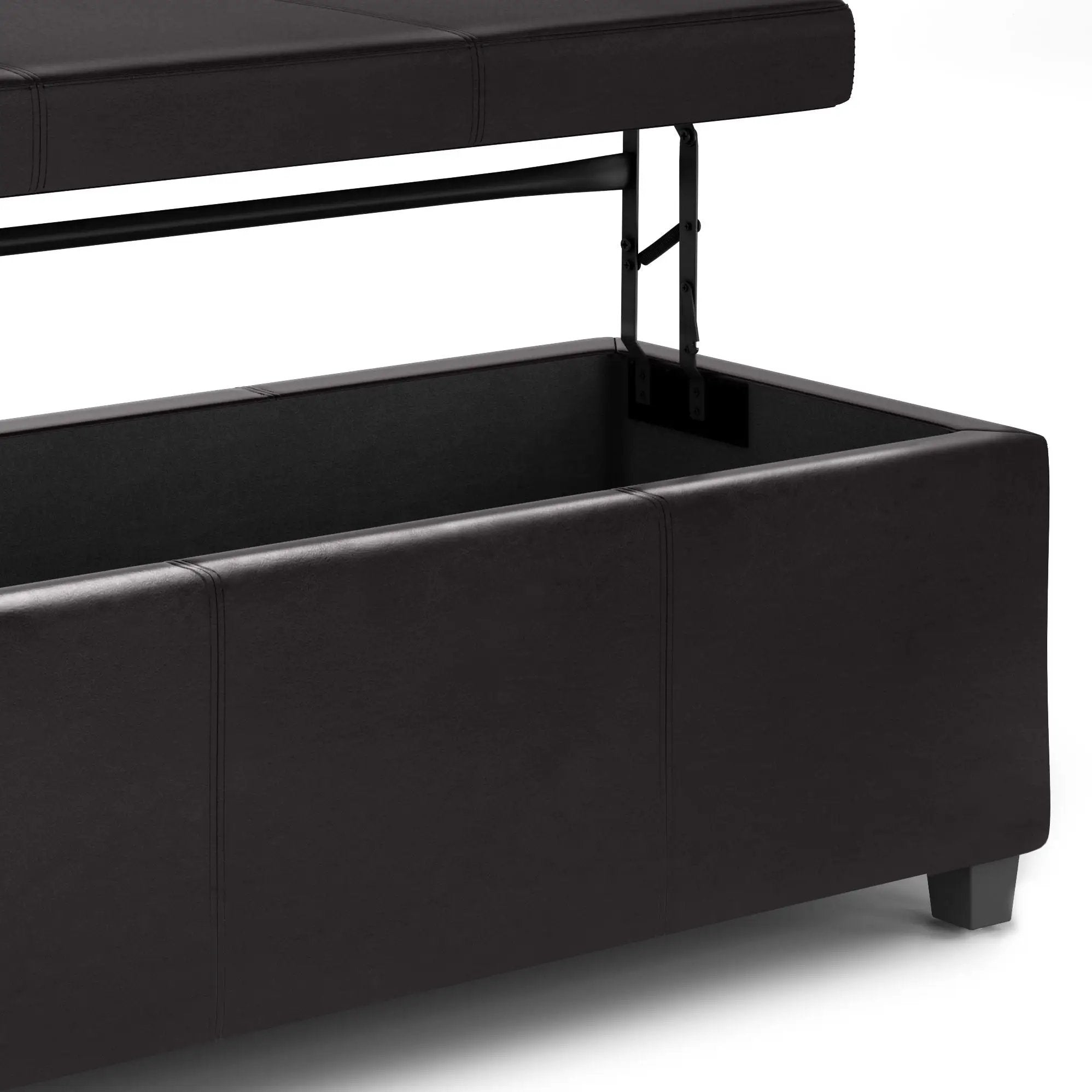 Avalon - Lift Top Rectangular Storage Ottoman - Tanners Brown by HouseOfZazla