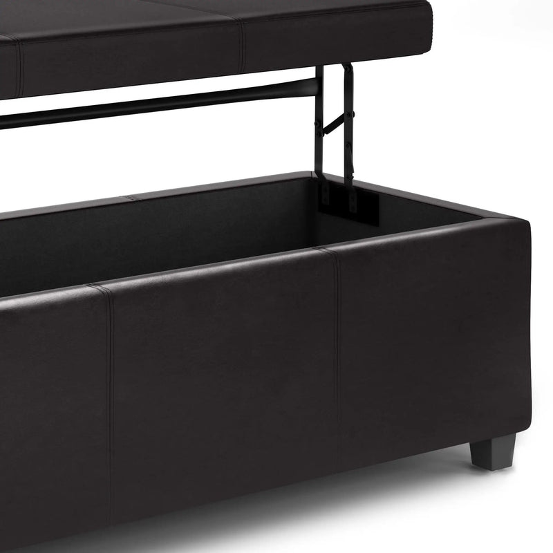 Avalon - Lift Top Rectangular Storage Ottoman - Tanners Brown by Unique Piece Furniture