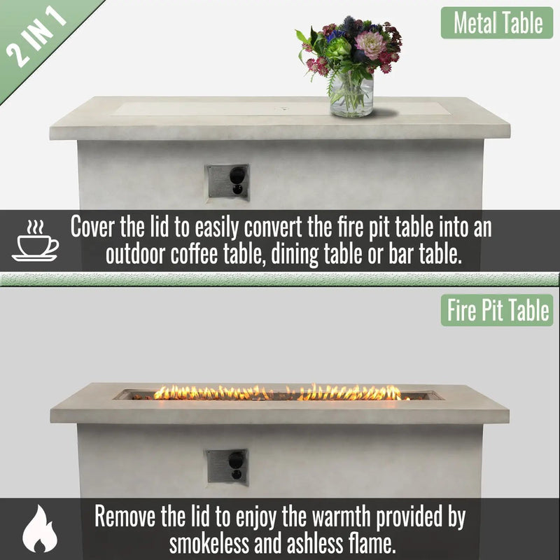 60" Propane Gas Fire Pit Table by HouseOfZazla