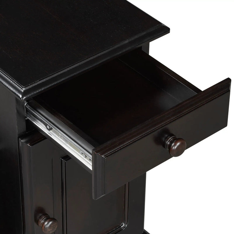 Vintage Flip Top Side Table With USB Ports by HouseOfZazla