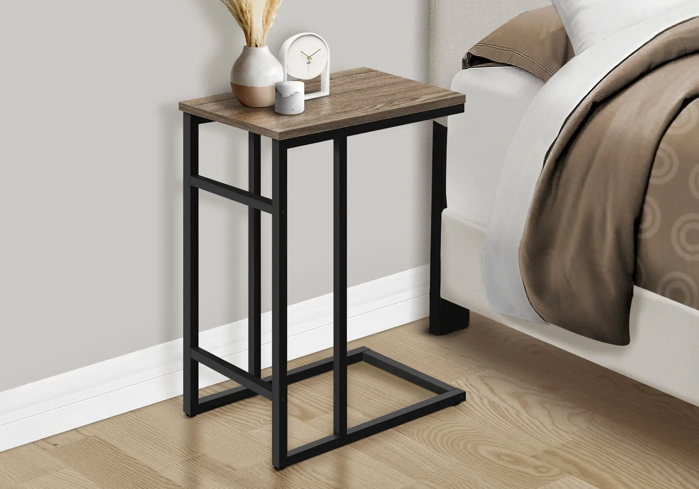 Accent Table, C-Shaped, Contemporary & Modern, Versatile Use by HouseOfZazla