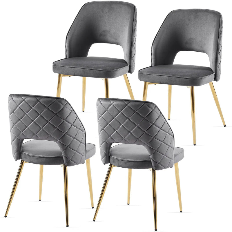Dining Chairs With Metal Legs And Hollow Back Upholstered Dining Chairs by HouseOfZazla
