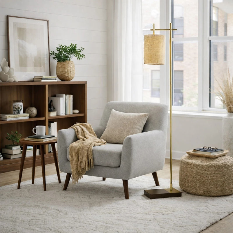 Brizo - Tall Corner Floor Lamp - Gold by HouseOfZazla