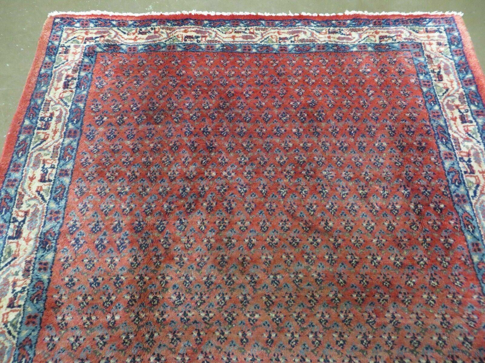 Antique Persian Seraband Runner 3.7 x 11 - Red, Wool, Mir Pattern by Jewel Rugs
