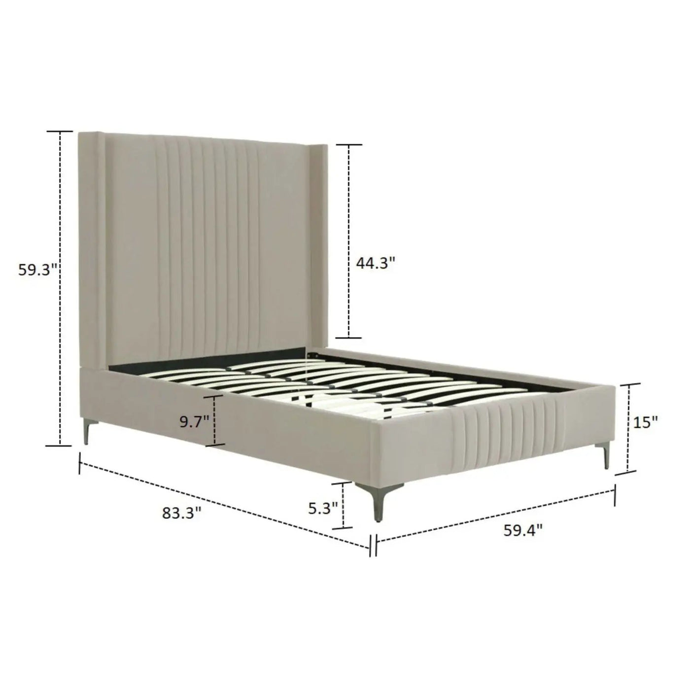 Promenade - Bed With Upholstered Headboard And Slats by HouseOfZazla