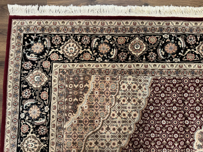 Sino Persian Rug 8x10, Herati, Elegant Oriental Carpet, Dark Maroon by Jewel Rugs