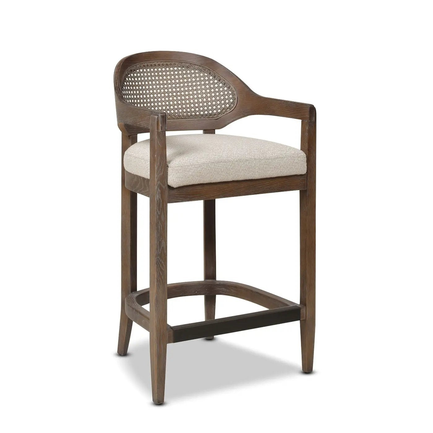 Americana - Mid-Century Modern Cane Back Counter Stool by Unique Piece Furniture
