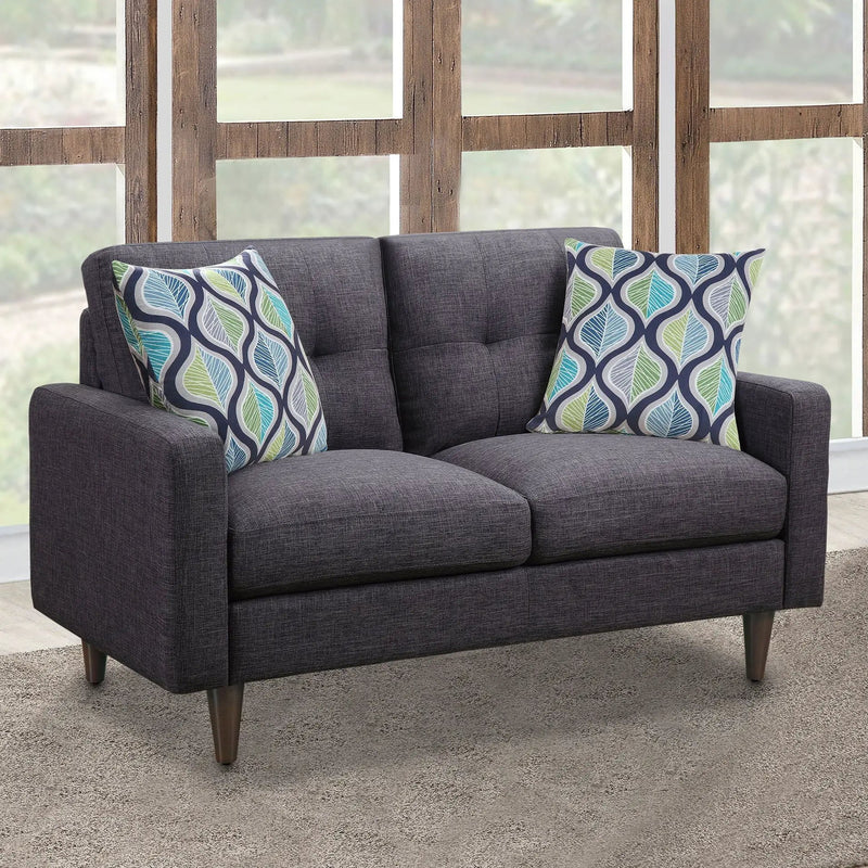 Gavito - Retro Tufted Loveseat With Track Arm - Gray by HouseOfZazla
