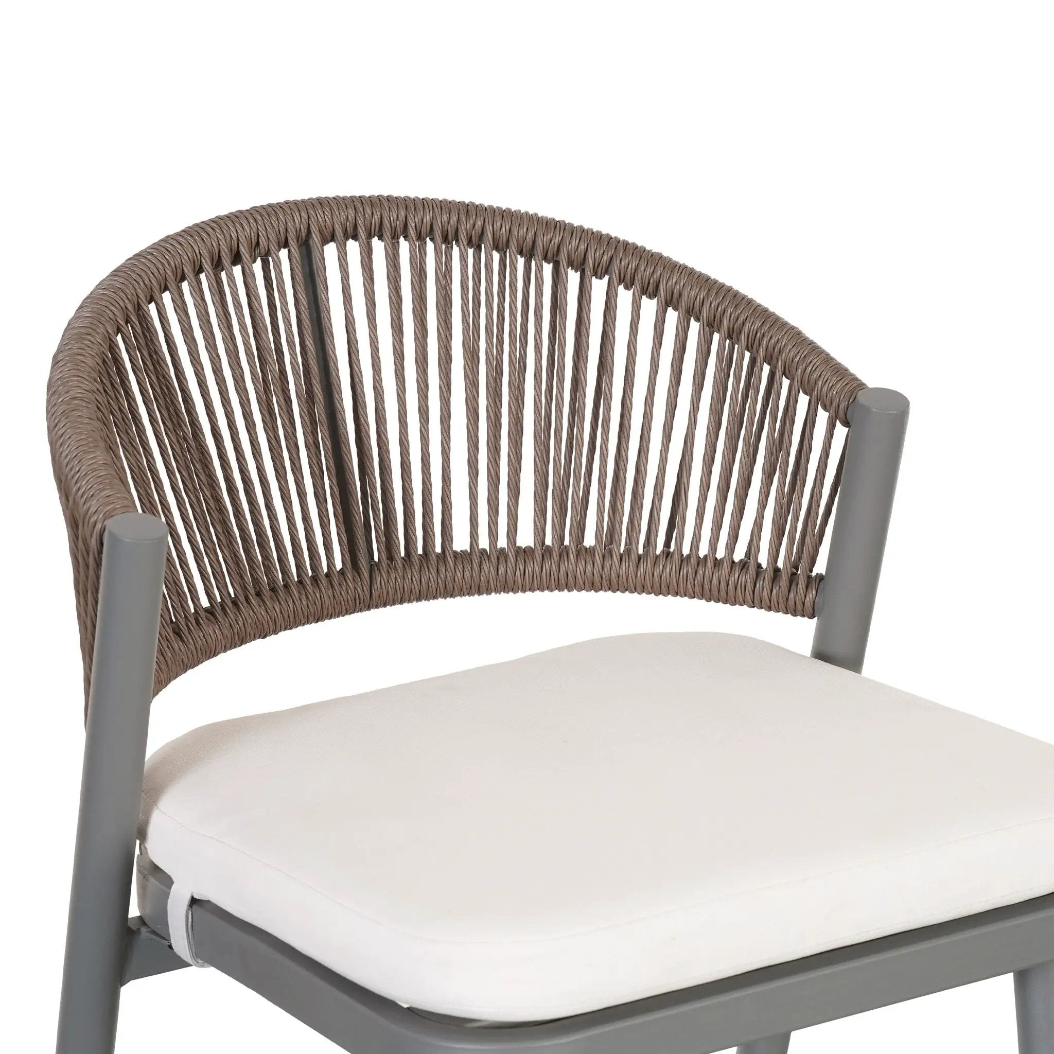 Outdoor Bar Height Metal Frame Counter Stools with Scallop-Shaped Backrest & Water-Resistant Cushions by HouseOfZazla