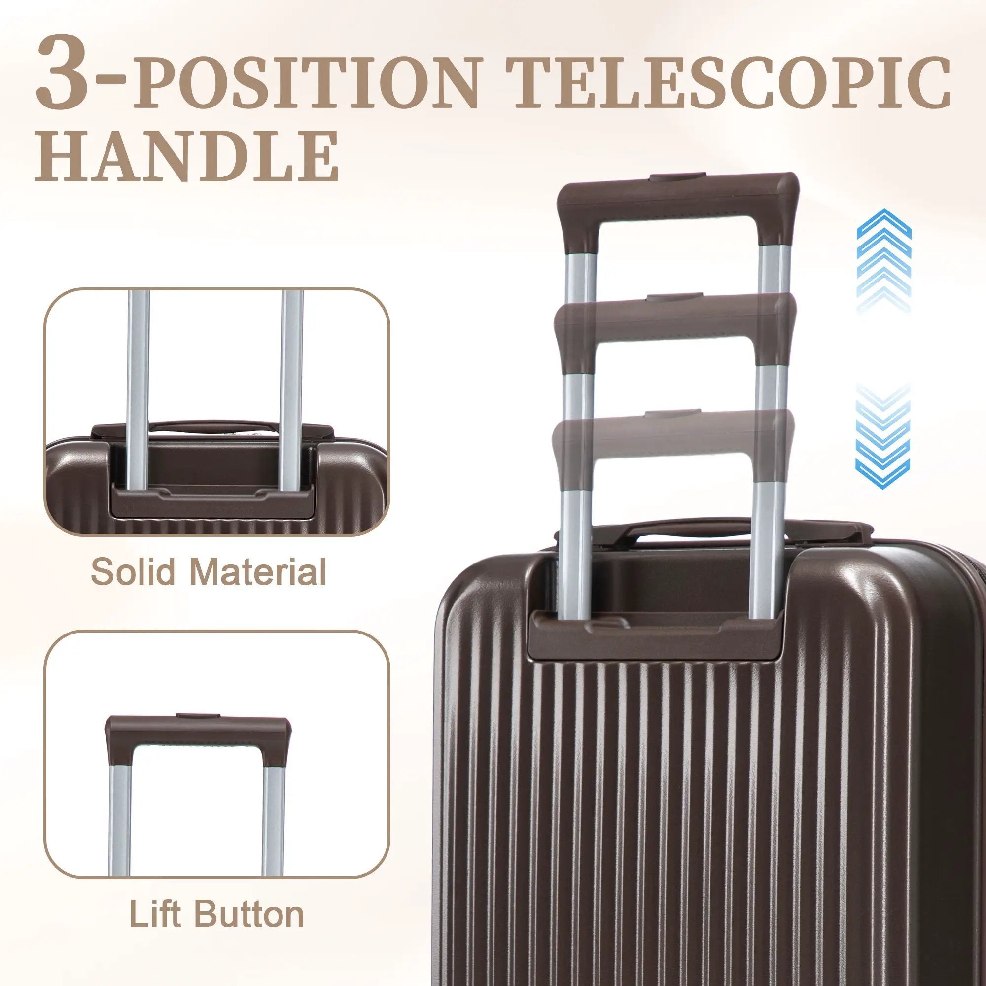 14' & 20' ABS Spinner Wheel Luggage Set with Cosmetic Case by HouseOfZazla