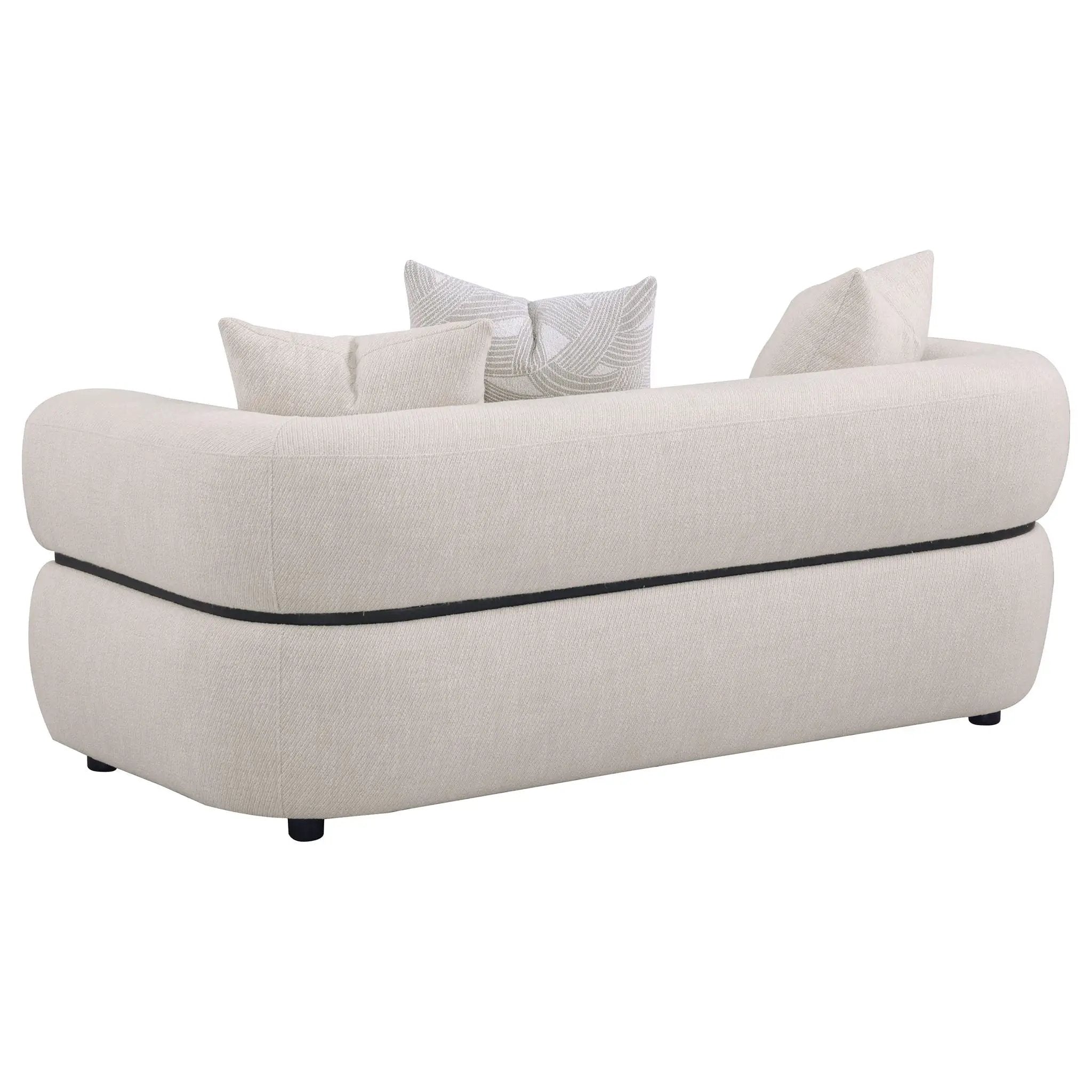 Jeanette 2-piece Fabric Upholstered Round Arm Sofa Set Beige by Unique Piece Furniture