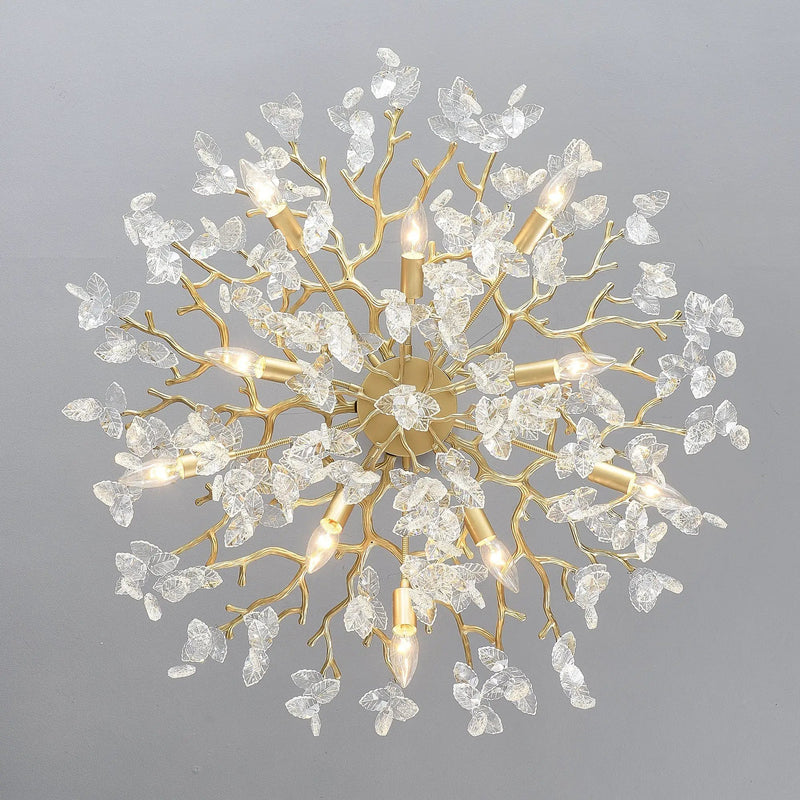 8-Light Crystal Gold Chandelier for Dining Room and Kitchen Island by HouseOfZazla
